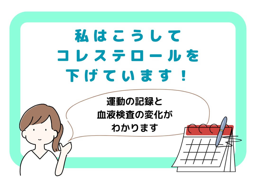 1か月から2か月　運動の記録と血液検査の変化がわかります